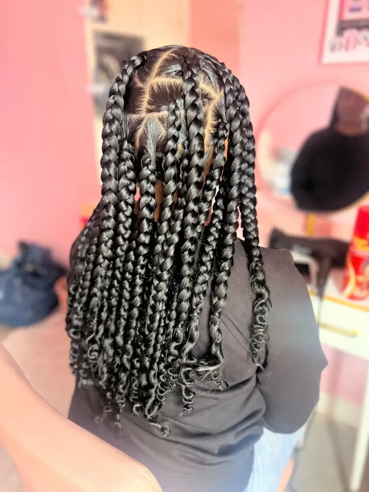 Coiffure knotless braids
