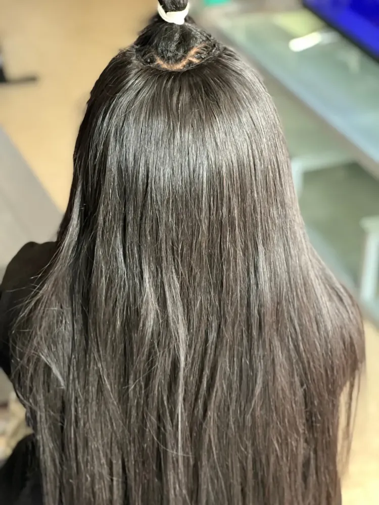 Pose extension cheveux